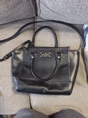 kate spade Black Leather Satchel with Strap